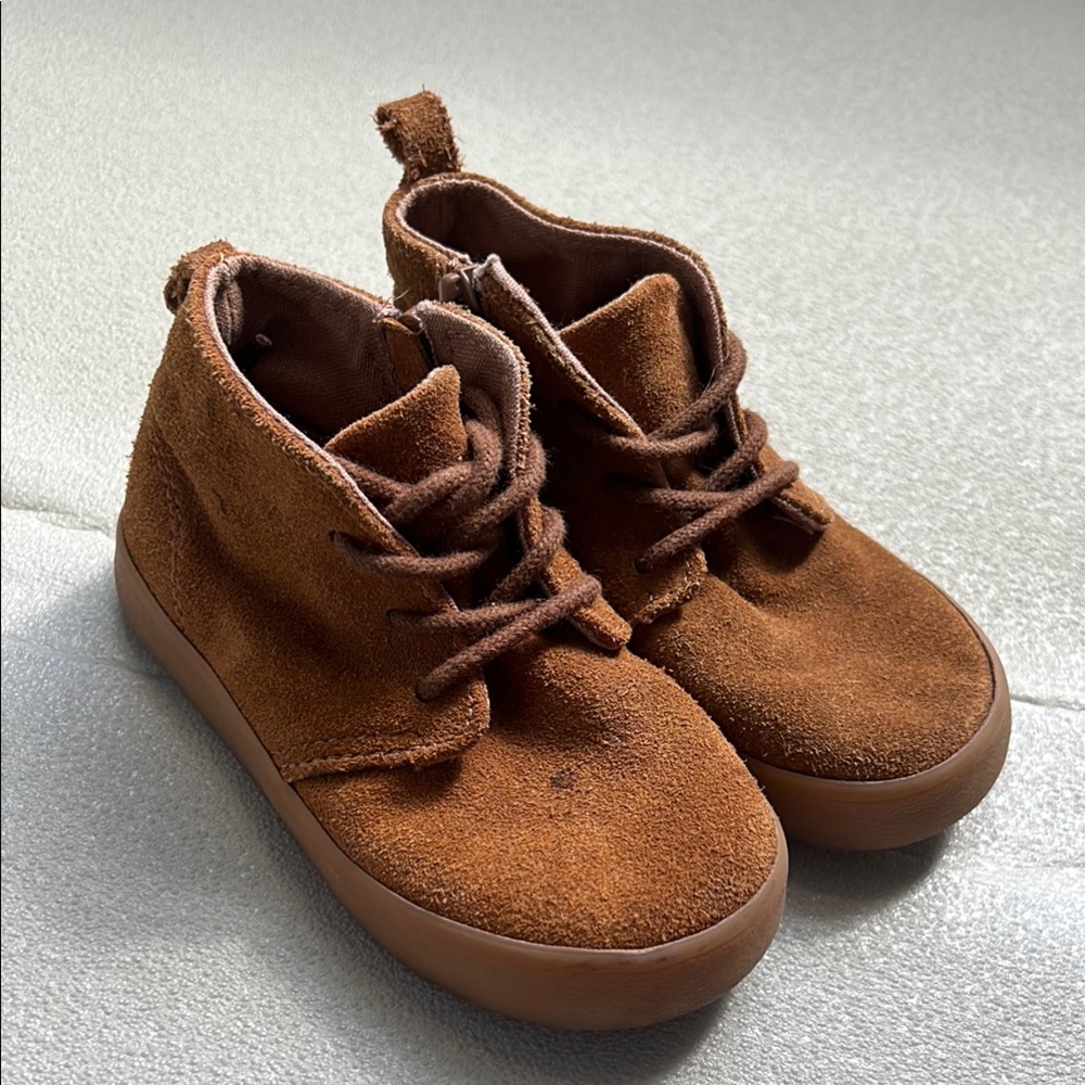 Baby Gap Brown Suede Kids Shoes Chukka Boots Cognac Size 7